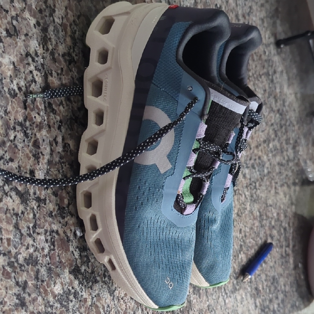 On Running Athletic Shoes - Blue and Cream